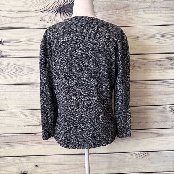 Loft Lou & Grey Black Marled V Neck Sweater - Picture 4 of 7